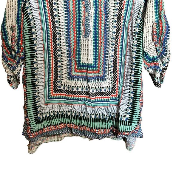 CATO Top Womens 26 28W Multicolor Boho Artsy Print Rayon Blouse Ladies - Picture 4 of 9